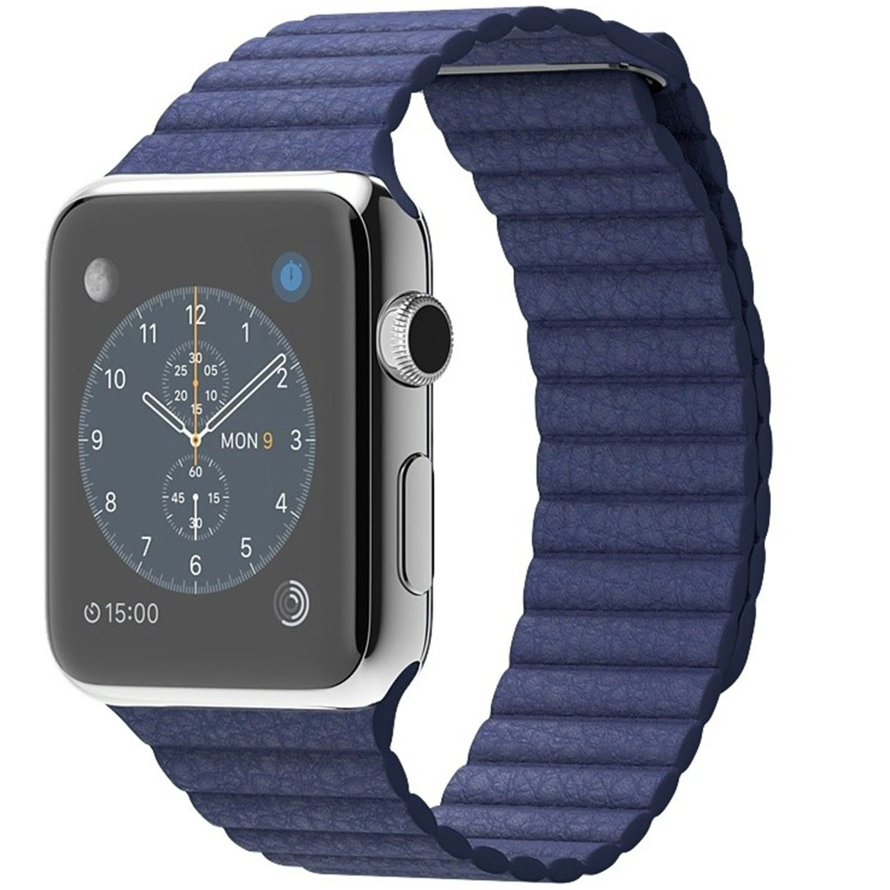 ساعت مچی هوشمند Apple واچ مدل 42mm Stainless Steel Case With Large Bright Blue Leather Loop