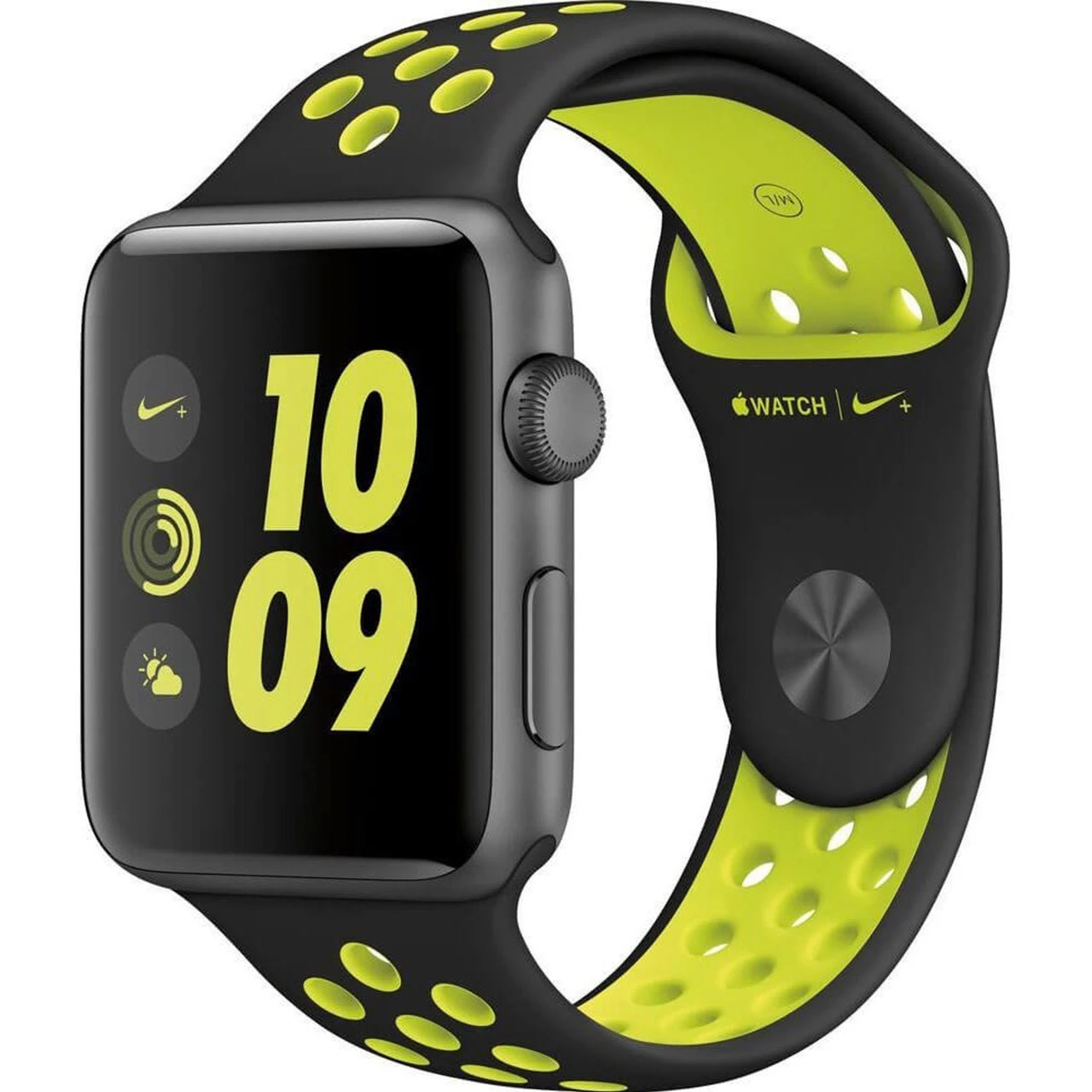 ساعت هوشمند اپل Apple واچ 2 مدل Nike Plus 38mm Space Gray Aluminum Case with Black/Volt Band