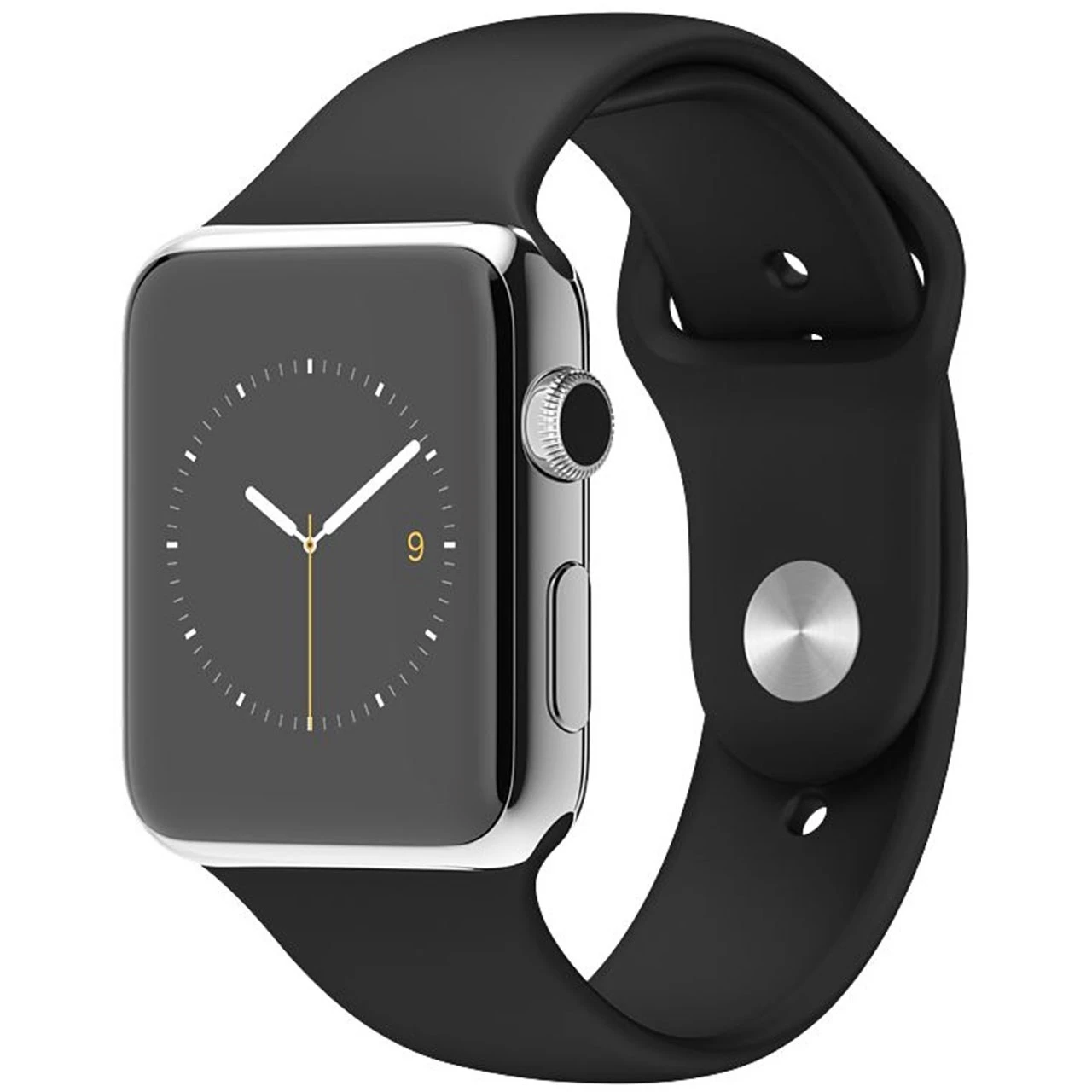 ساعت مچی هوشمند Apple واچ مدل 38mm Stainless Steel Case with Black Sport Band