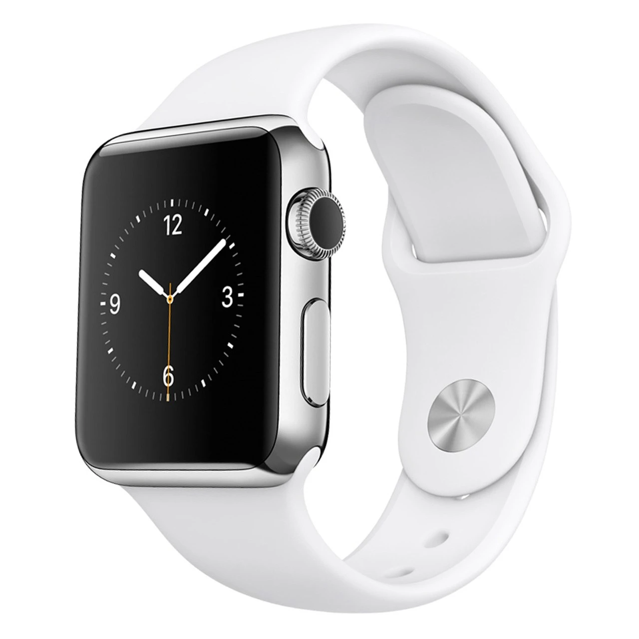 ساعت مچی هوشمند Apple واچ مدل 38mm Stainless Steel Case with White Sport Band