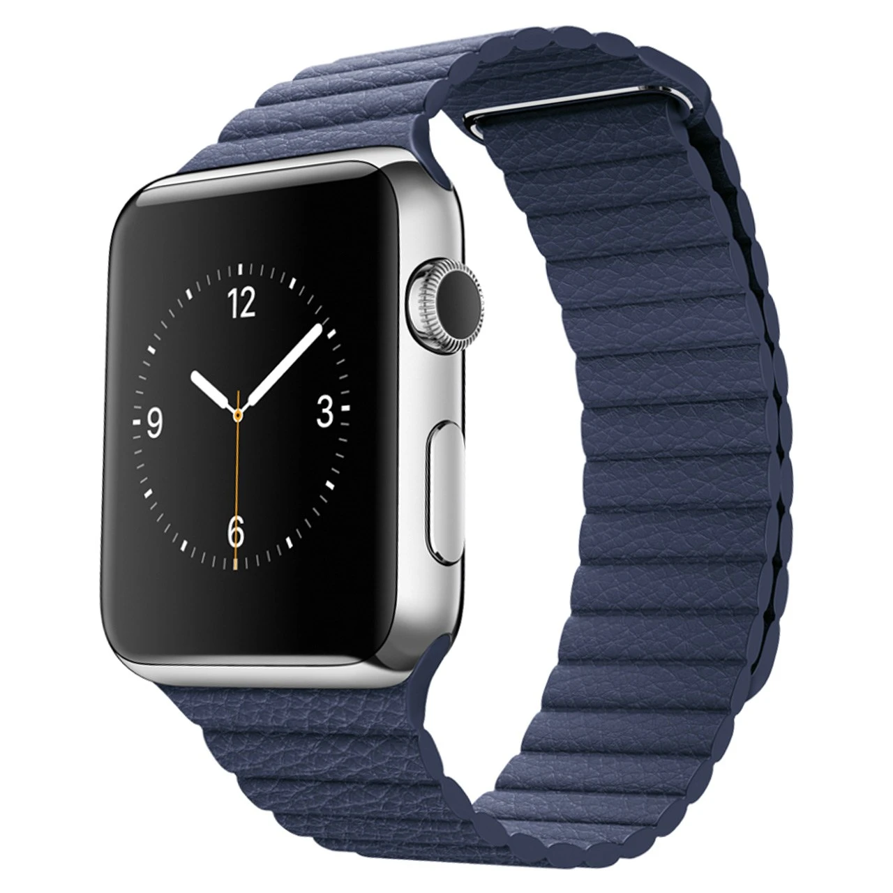 ساعت هوشمند اپل Apple واچ مدل 42mm Stainless Steel Case with Midnight Blue Leather Loop
