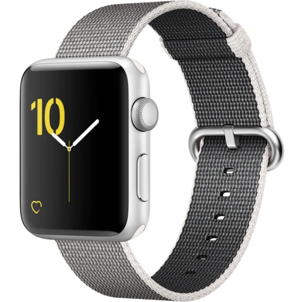 ساعت هوشمند اپل Apple واچ سری 2 مدل 42mm Silver Aluminum Case with Pearl Woven Nylon