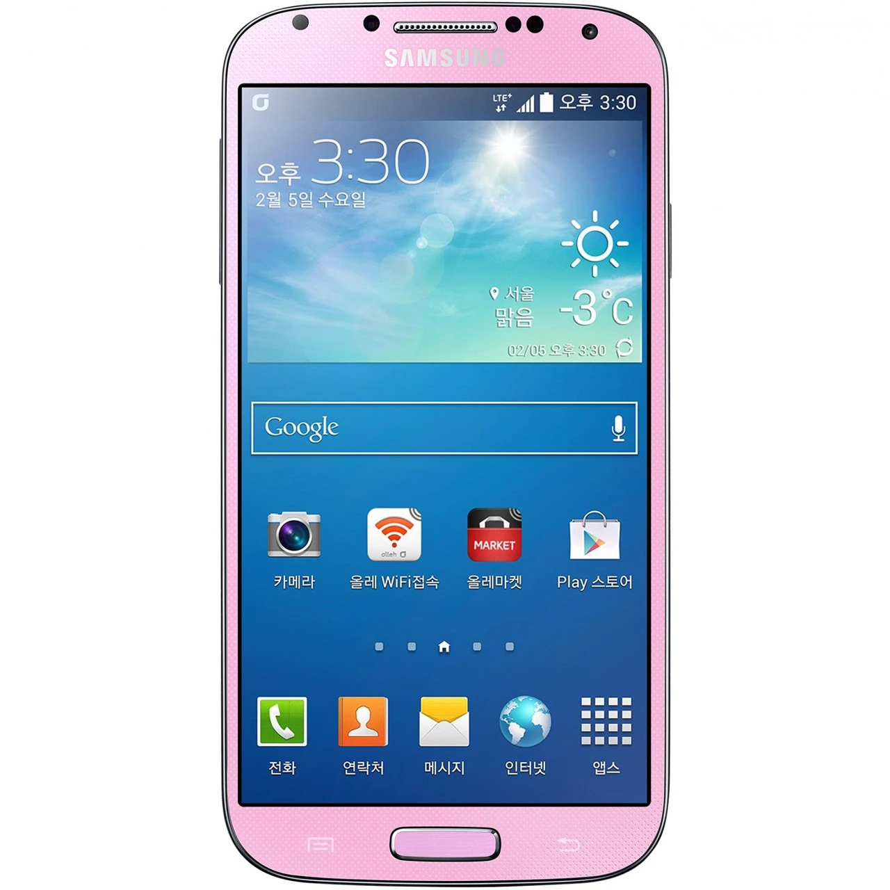 گوشی موبایل Samsung مدل Galaxy S4 I9500 - ظرفیت 16 گیگابایت صورتی دور طلایی