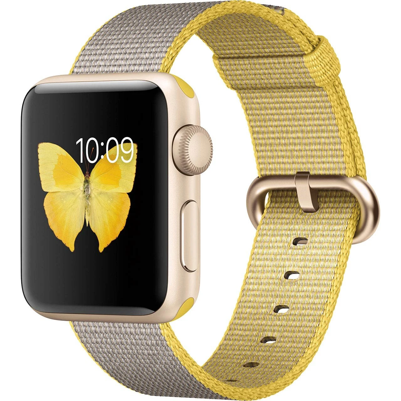 ساعت هوشمند اپل Apple واچ سری 2 مدل 38mm Gold Aluminum with Yellow Gray Nylon Band