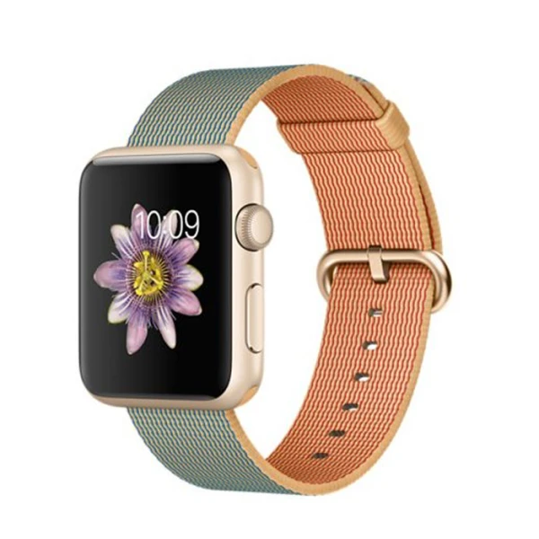 ساعت هوشمند اپل Apple واچ سری 1 مدل 42mm Gold Aluminum Case With Gold/Royal Blue Nylon Band