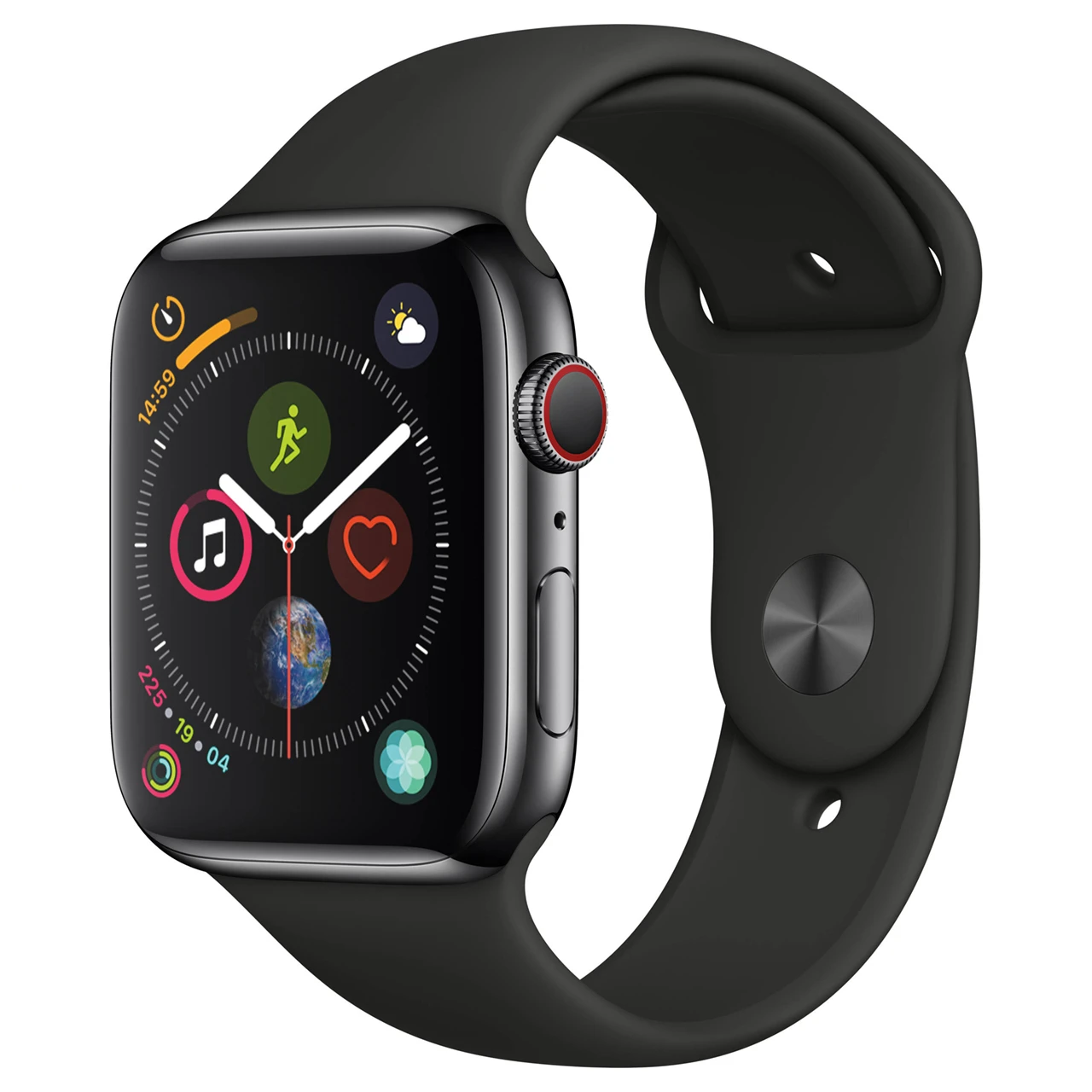 ساعت هوشمند اپل Apple واچ سری 4 مدل 44mm Space Black Stainless alumiuim Case with Black Sport Band