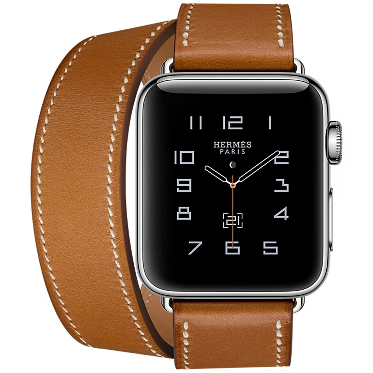 ساعت هوشمند اپل Apple واچ هرمس سری 2 مدل 38mm Stainless Steel Case with Fauve Barenia Leather Double Tour