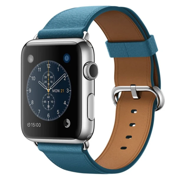 ساعت مچی هوشمند Apple واچ مدل 42mm Steel Case With Marine Blue Leather Band