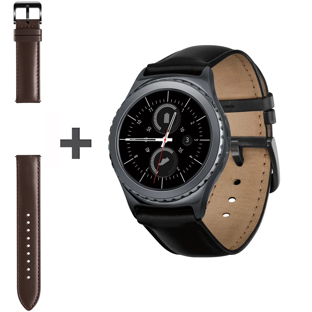 ساعت هوشمند Samsung مدل Gear S2 Classic SM-R732 Black به همراه بند چرمی اضافه