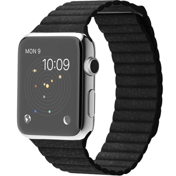 ساعت مچی هوشمند Apple واچ مدل 42mm Stainless Steel Case with Black Leather Loop