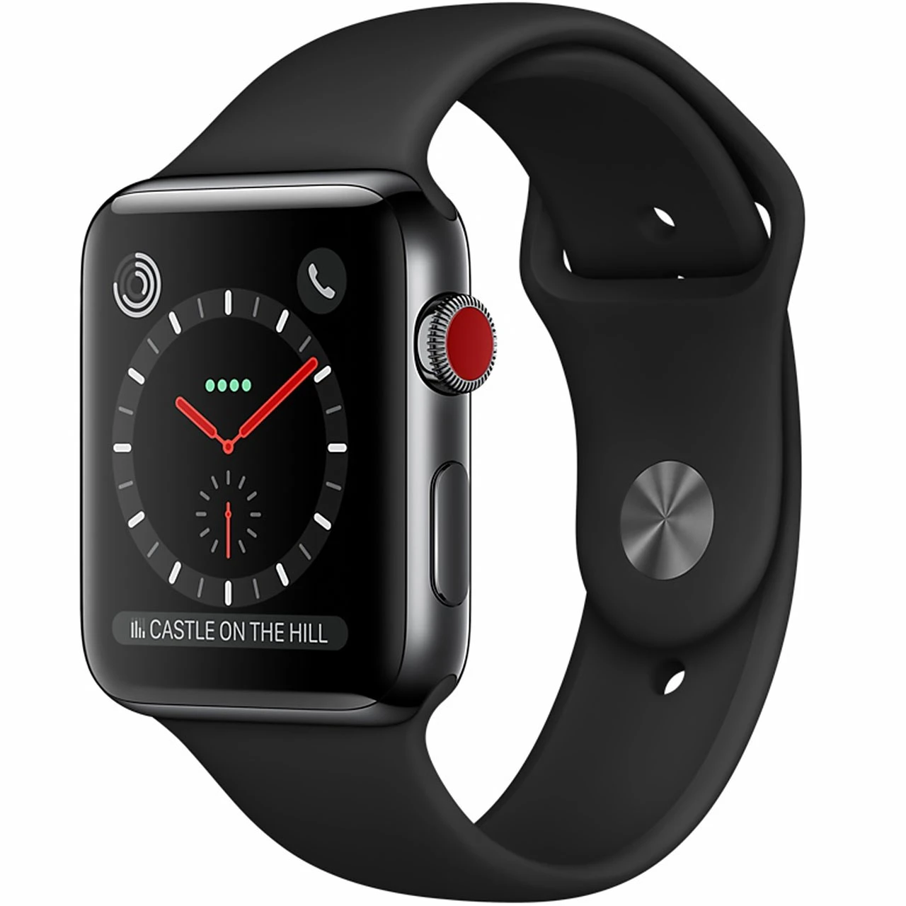 ساعت هوشمند اپل Apple واچ سری 3 سلولار مدل 42mm Space Black Stainless Steel Case with Black Sport Band
