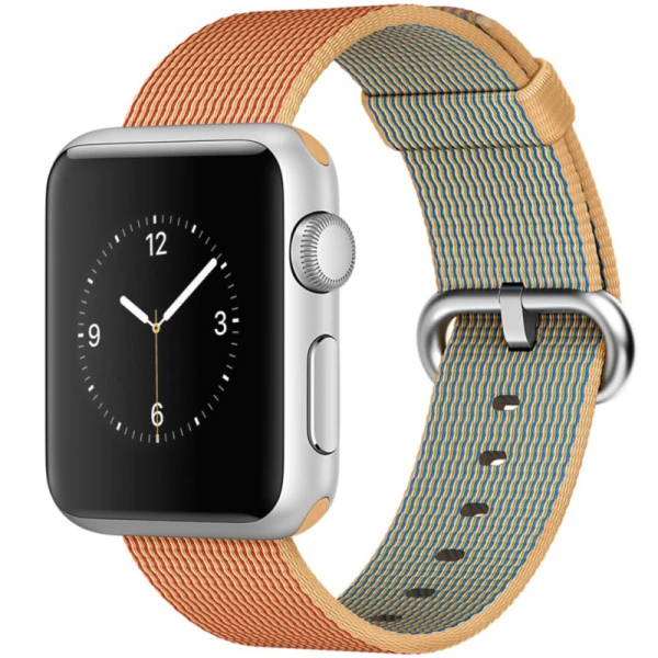 ساعت هوشمند اپل Apple واچ مدل 38mm Aluminum Case With Gold/Red Woven Nylon
