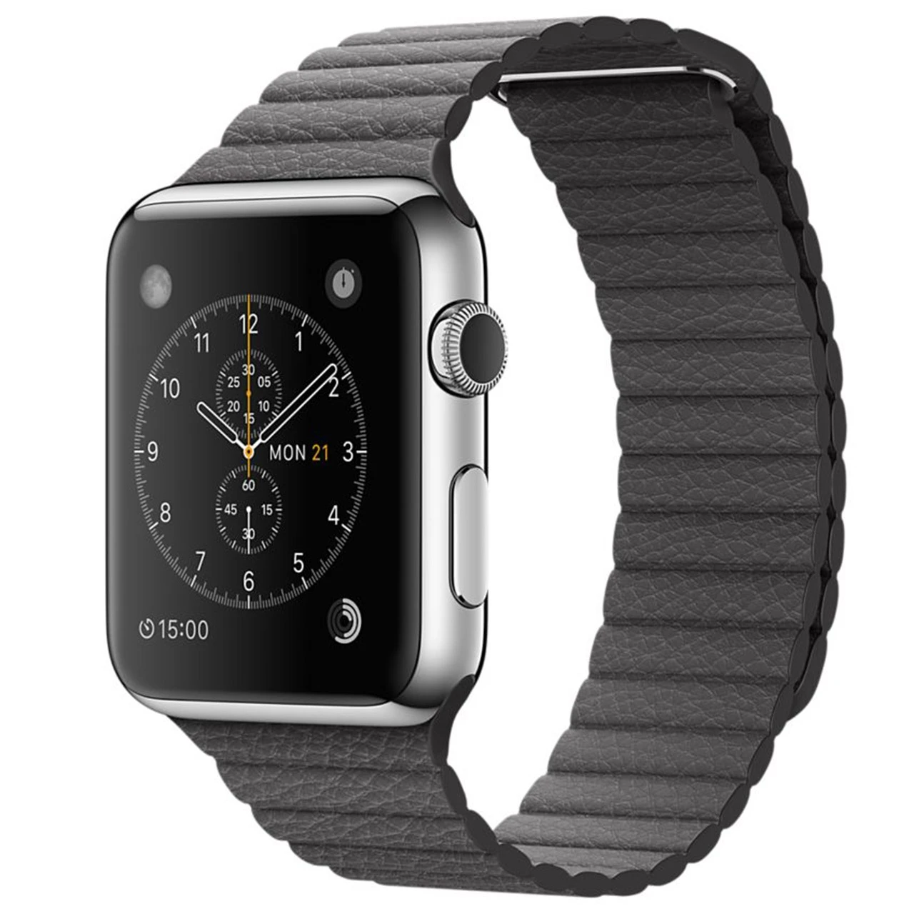 ساعت مچی هوشمند Apple واچ مدل 42mm Stainless Steel Case With Gray Leather Loop Band