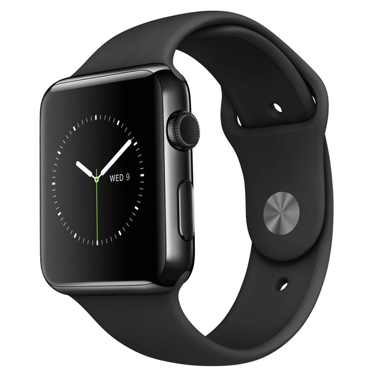 ساعت مچی هوشمند Apple واچ مدل 38mm Space Black Stainless Steel Case with Black Sport Band