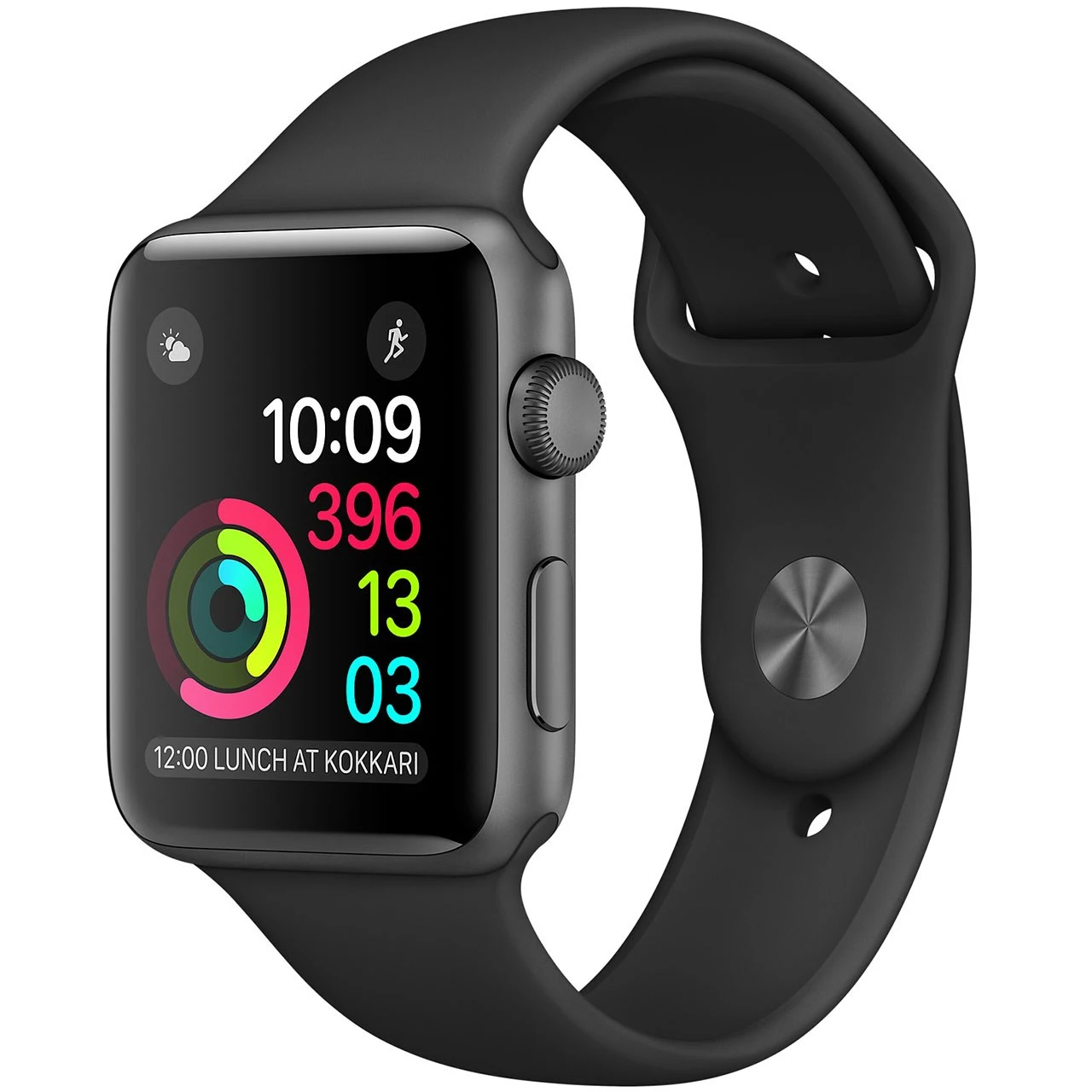 ساعت هوشمند اپل Apple واچ سری 2 مدل 42mm Space Gray Aluminum Case with Black Sport Band