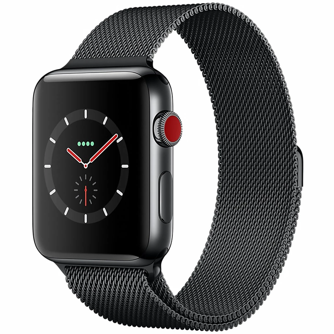 ساعت هوشمند اپل Apple واچ سری 3 سلولار مدل 42mm Space Black Stainless Steel Case with Space Black Milanese Loop