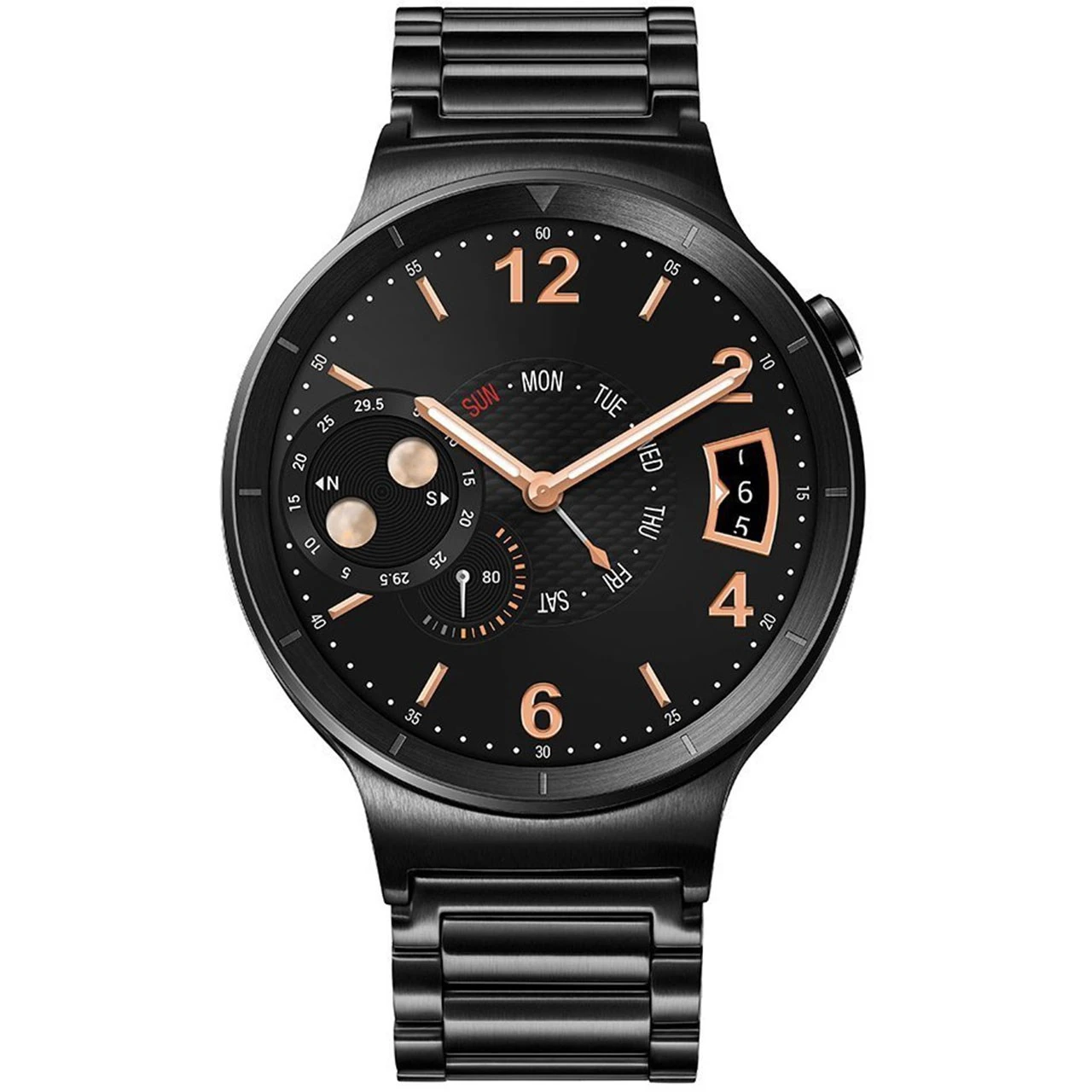 ساعت هوشمند Huawei واچ مشکی مدل Steel Case With Black Link Bracelet