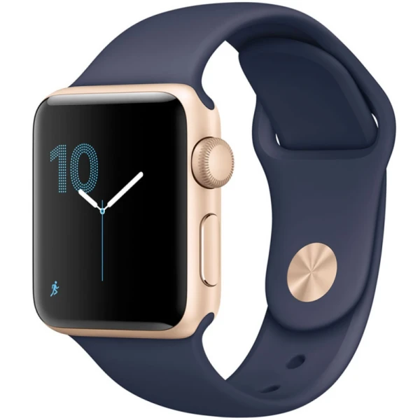 ساعت هوشمند اپل Apple واچ سری 1 مدل 38mm Gold Aluminum Case with Midnight Blue Sport Band