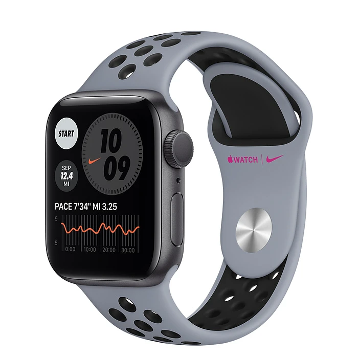 ساعت هوشمند اپل Apple واچ سری 6 مدل 40mm Space Gray Aluminum Case with Nike Sport Band