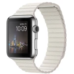 ساعت هوشمند اپل Apple واچ مدل 42mm Steel Case with Large White Leather Loop Band
